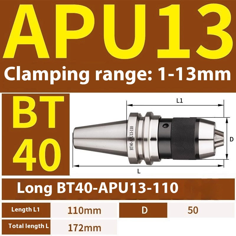 1077-APU one-piece self-tightening drill chuck BT30/BT40/BT50-APU08/13/16 drill bits straight shank milling cutter bits Shandong Denso Pricision Tools Co.,Ltd.